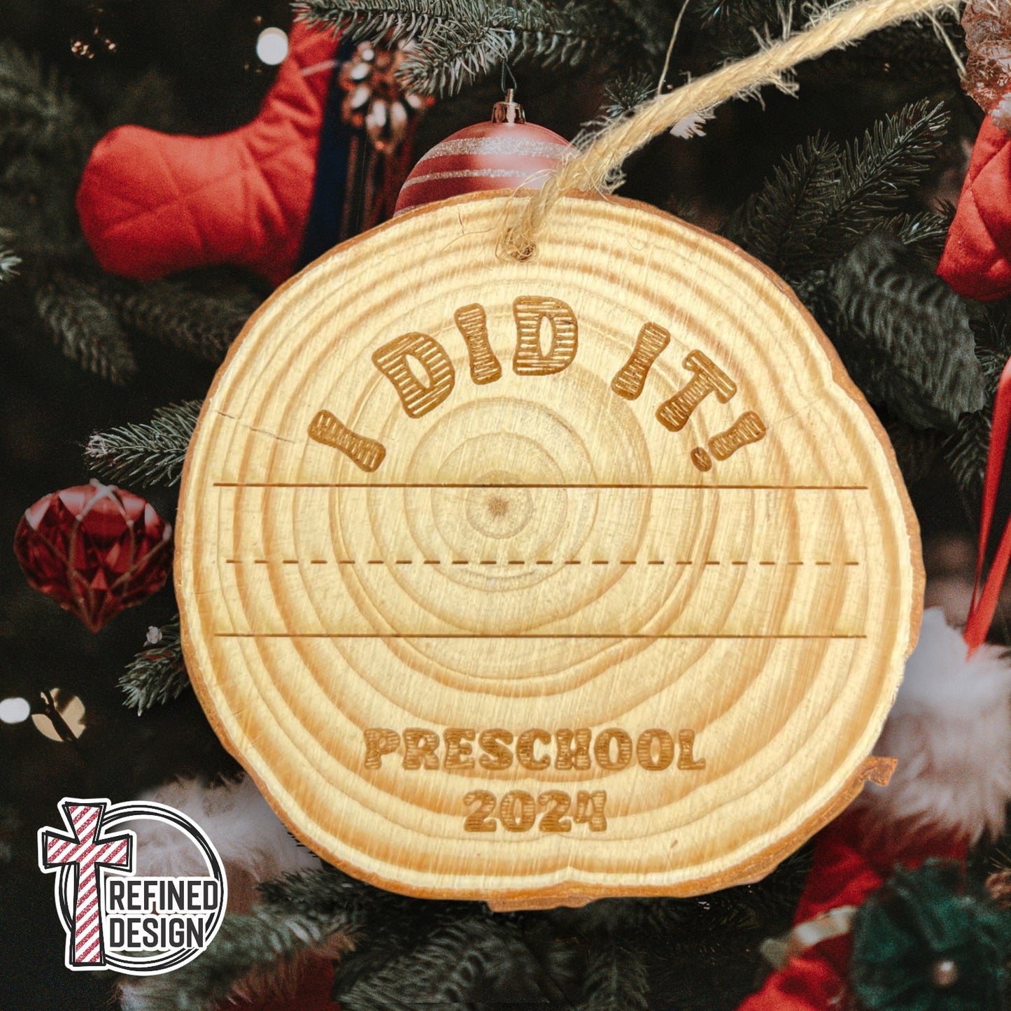 Personalized Handwriting Milestone Wood Slice Ornament