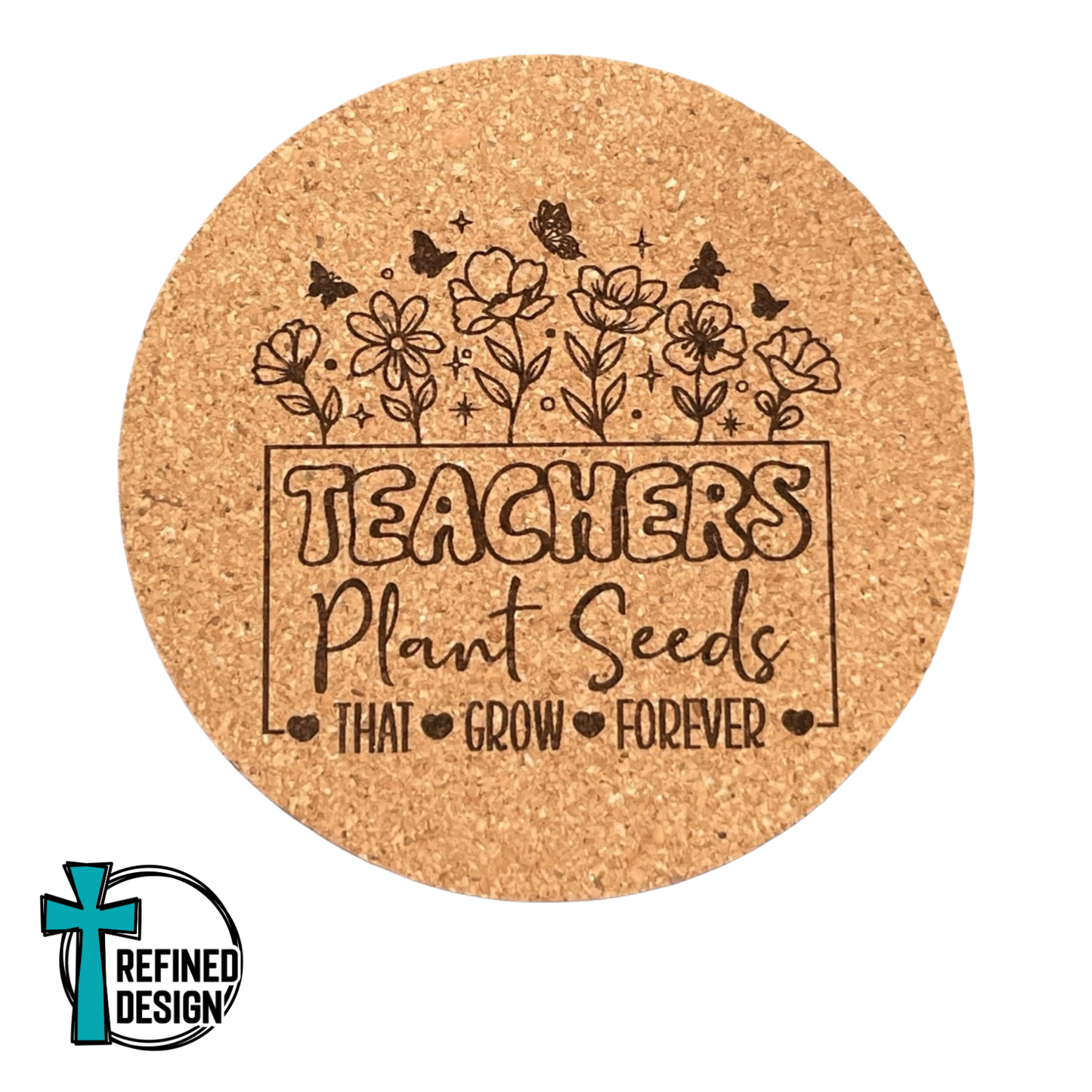 Seeds of Learning Cork Coaster