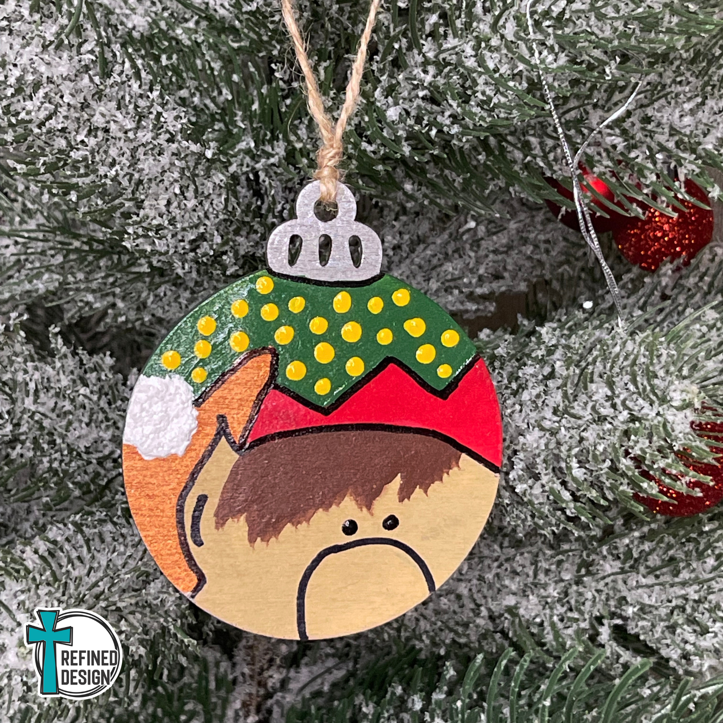 Hand-Painted Christmas Elf Ornament