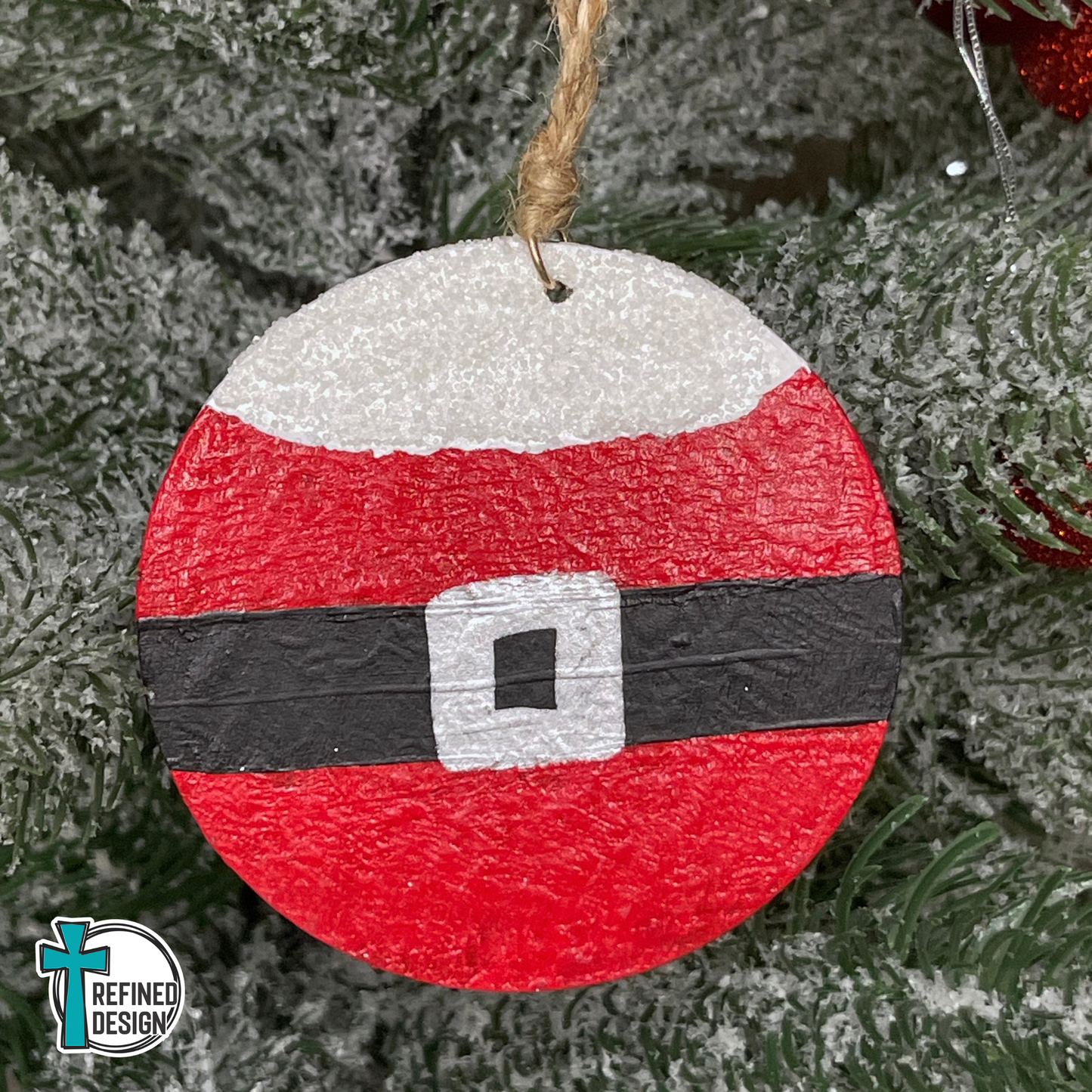 Hand-Painted Santa Suit Christmas Ornament