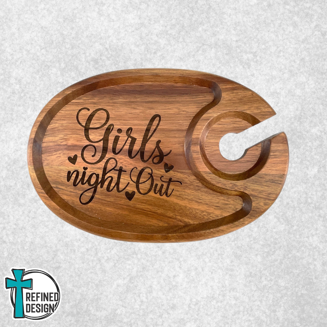 Girls' Night Out Acacia Appetizer Tray
