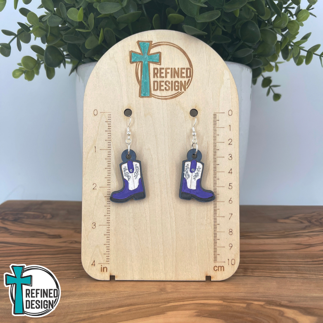 Wild Violet Boots Earrings