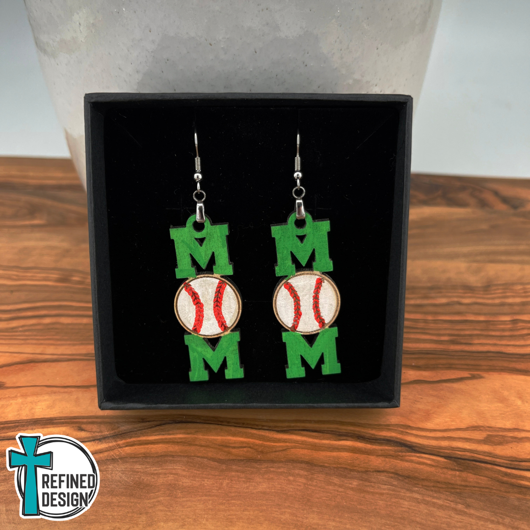 Home Run Cheers Mom Earrings