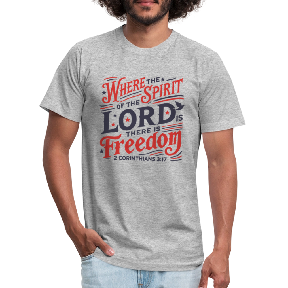 There is Freedom Unisex Jersey T-Shirt by Bella + Canvas - heather gray