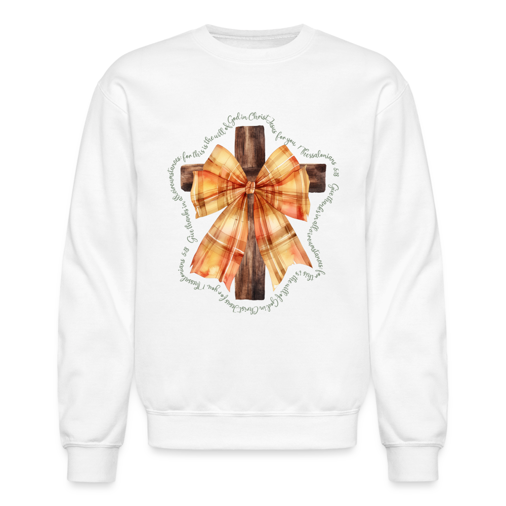 "Autumn Cross" Crewneck Sweatshirt - white