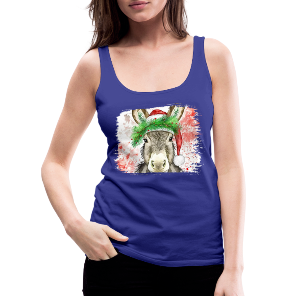 "Christmas Donkey Face" Women’s Premium Tank Top - royal blue