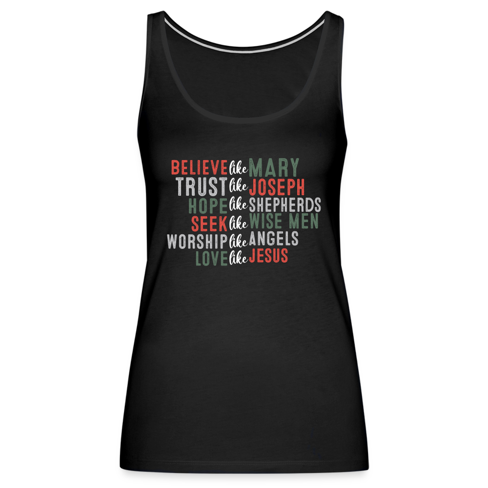 "Love Like Jesus Christmas" Women’s Premium Tank Top - black