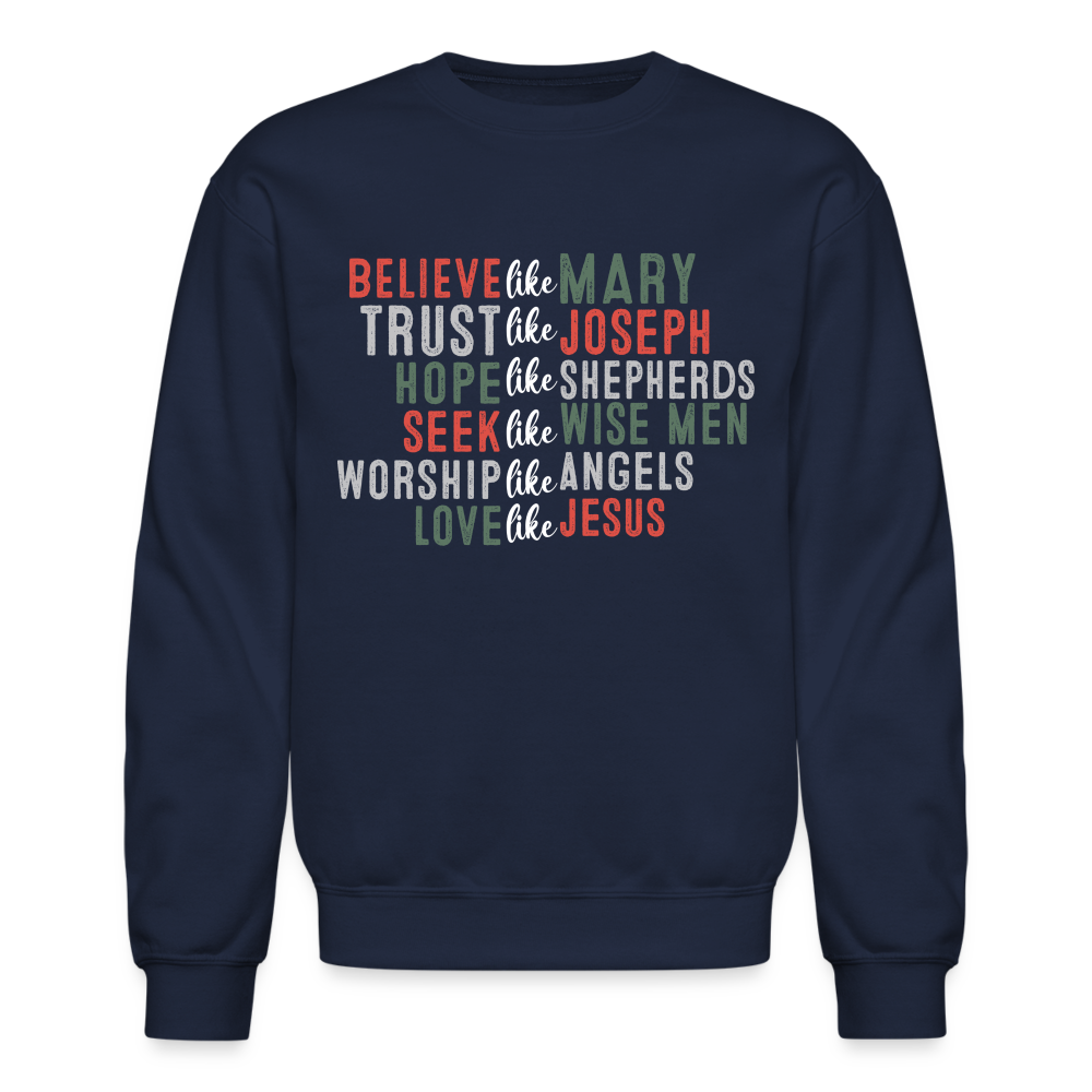 "Love Like Jesus Christmas" Crewneck Sweatshirt - navy