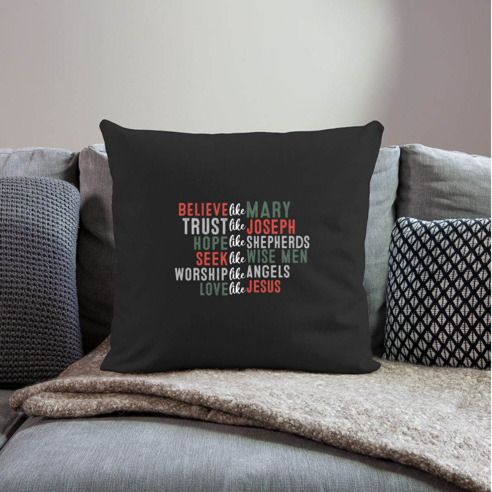 "Love Like Jesus Christmas" Throw Pillow Cover 18” x 18” - black