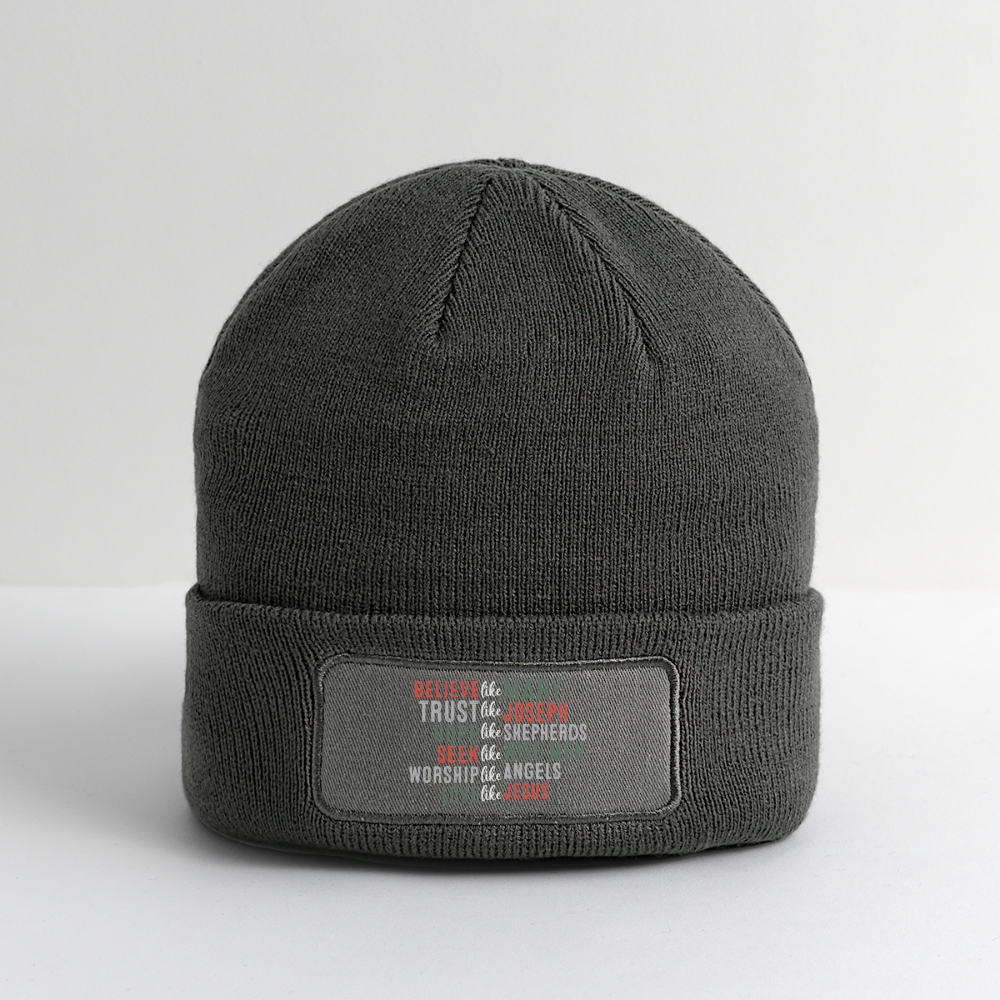 "Love Like Jesus Christmas" Patch Beanie - charcoal grey