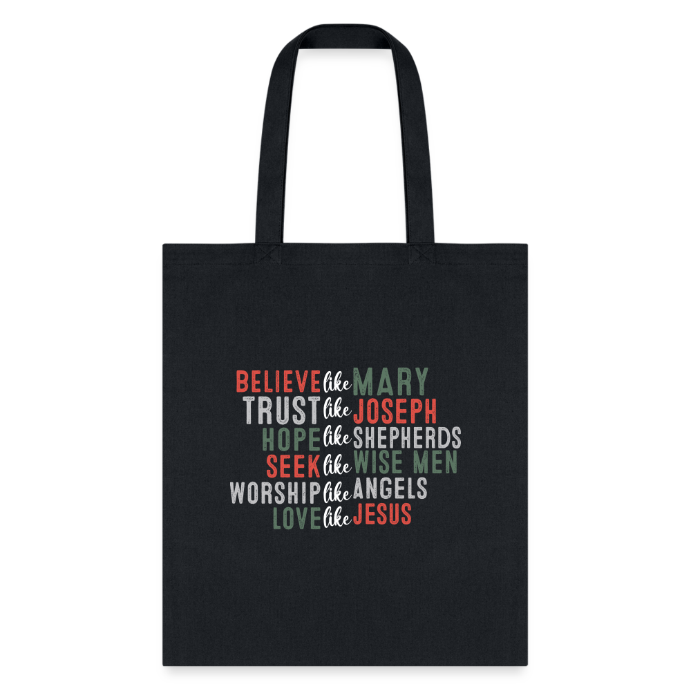 "Love Like Jesus Christmas" Tote Bag - black