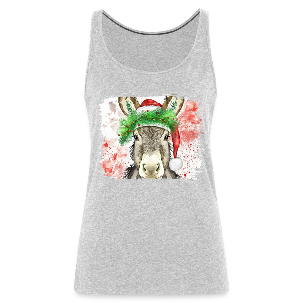 "Christmas Donkey Face" Women’s Premium Tank Top - heather gray