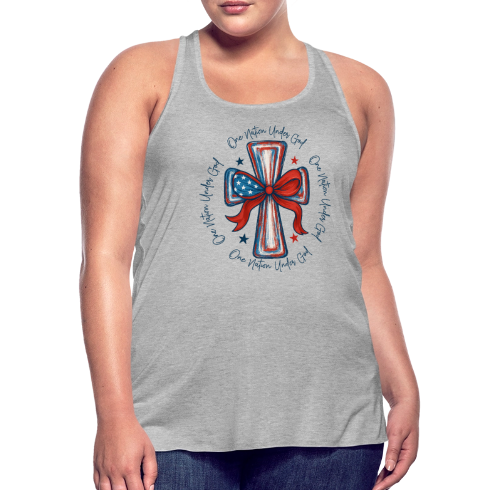 One Nation Under God Women's Flowy Tank Top by Bella - heather gray