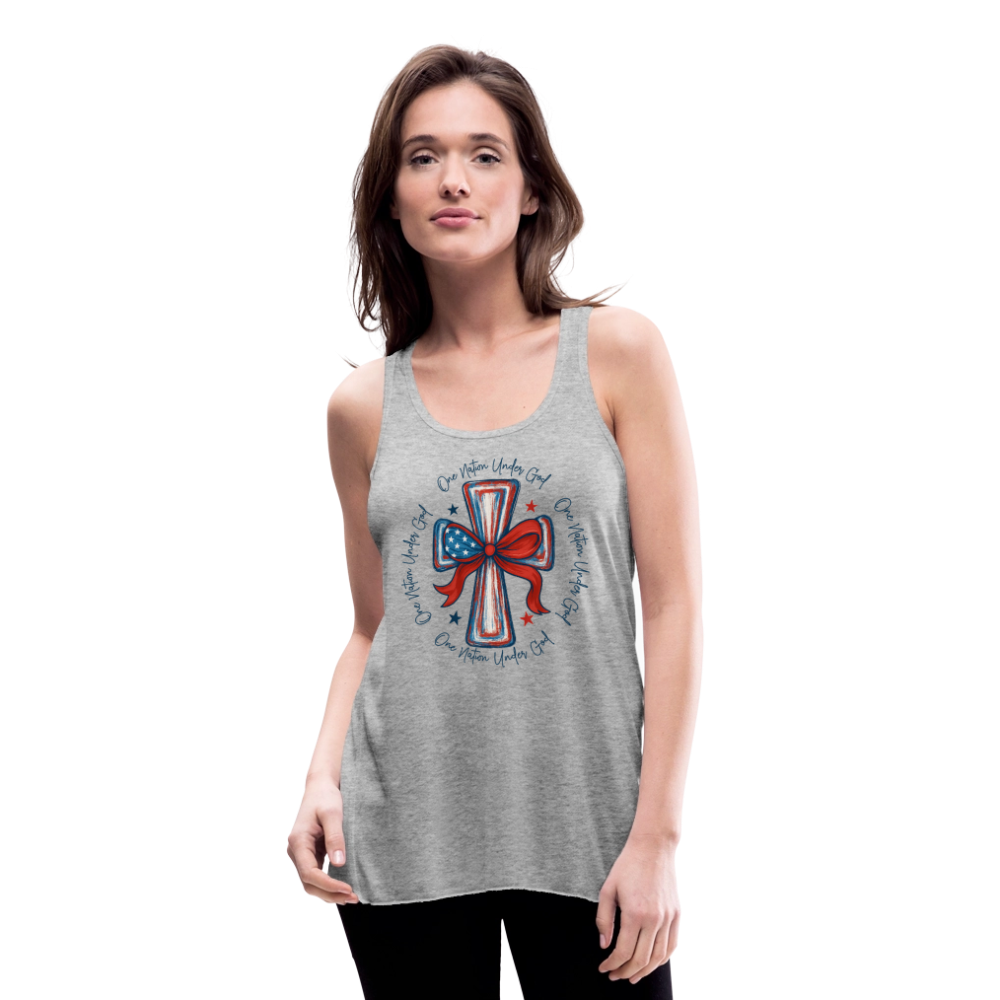One Nation Under God Women's Flowy Tank Top by Bella - heather gray