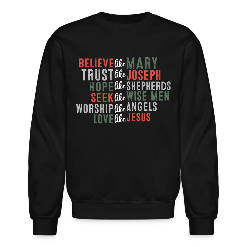 "Love Like Jesus Christmas" Crewneck Sweatshirt - black