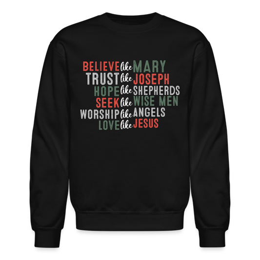 "Love Like Jesus Christmas" Crewneck Sweatshirt - black