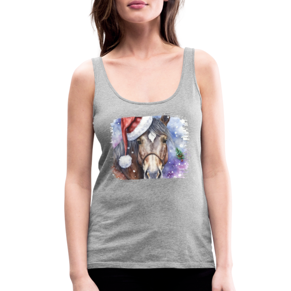 "Christmas Horse Face" Women’s Premium Tank Top - heather gray