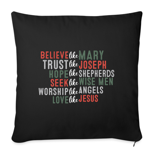 "Love Like Jesus Christmas" Throw Pillow Cover 18” x 18” - black