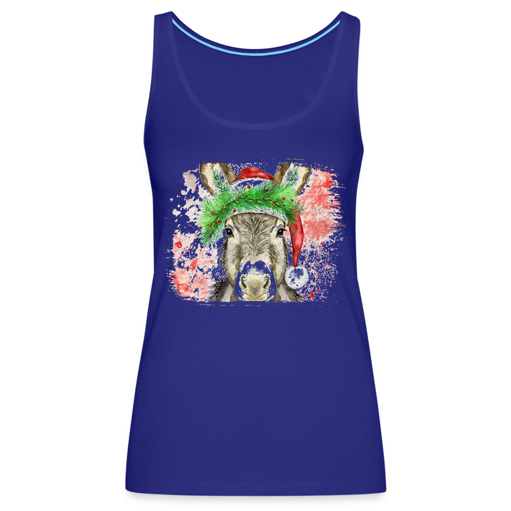 "Christmas Donkey Face" Women’s Premium Tank Top - royal blue