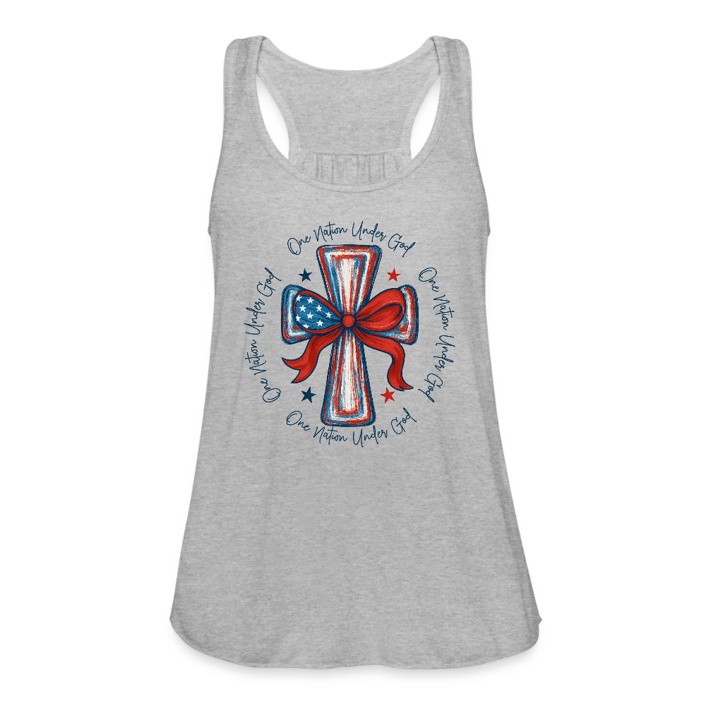 One Nation Under God Women's Flowy Tank Top by Bella - heather gray
