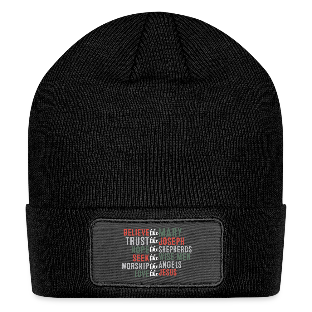 "Love Like Jesus Christmas" Patch Beanie - black