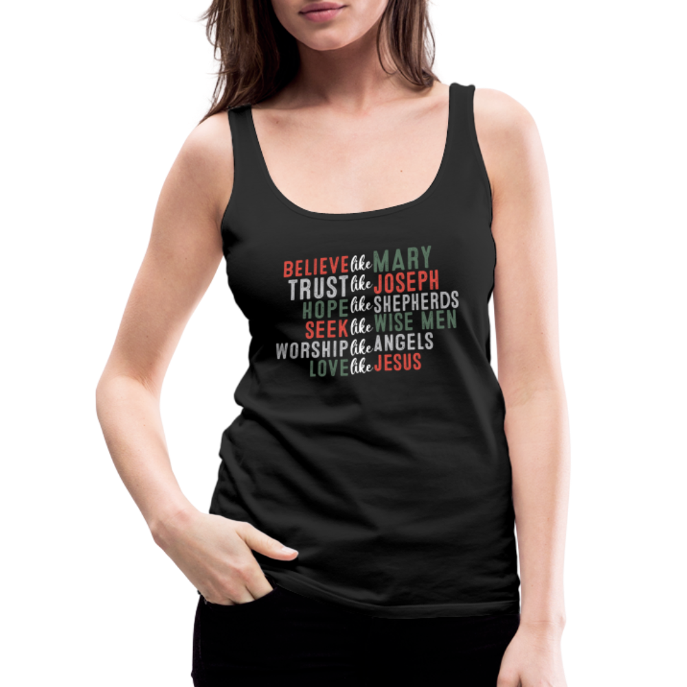 "Love Like Jesus Christmas" Women’s Premium Tank Top - black