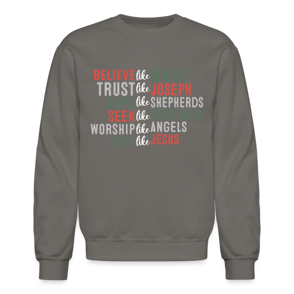 "Love Like Jesus Christmas" Crewneck Sweatshirt - asphalt gray