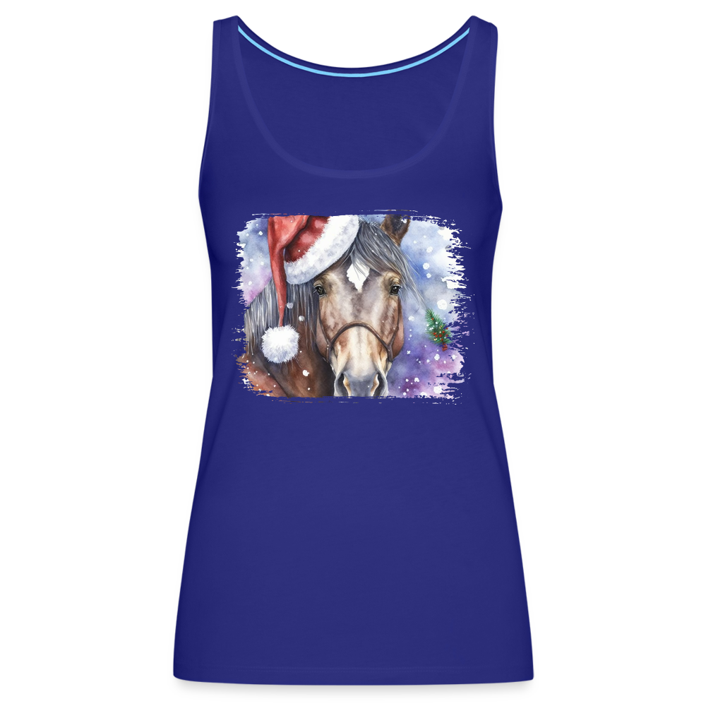 "Christmas Horse Face" Women’s Premium Tank Top - royal blue