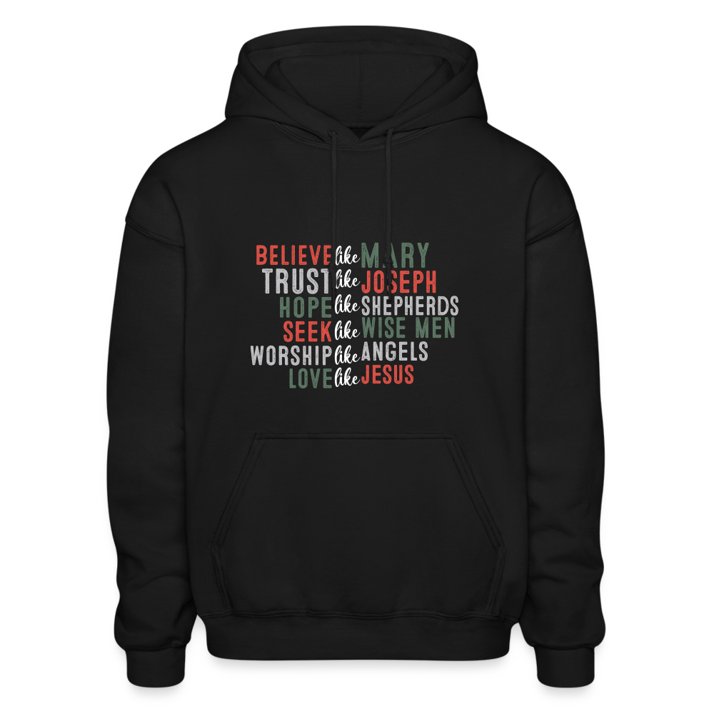 "Love Like Jesus Christmas" Gildan Heavy Blend Adult Hoodie - black