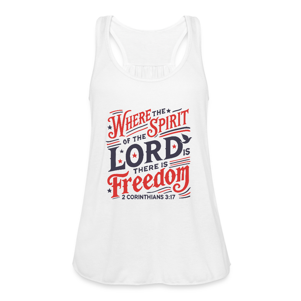 There is Freedom Women's Flowy Tank Top by Bella - white
