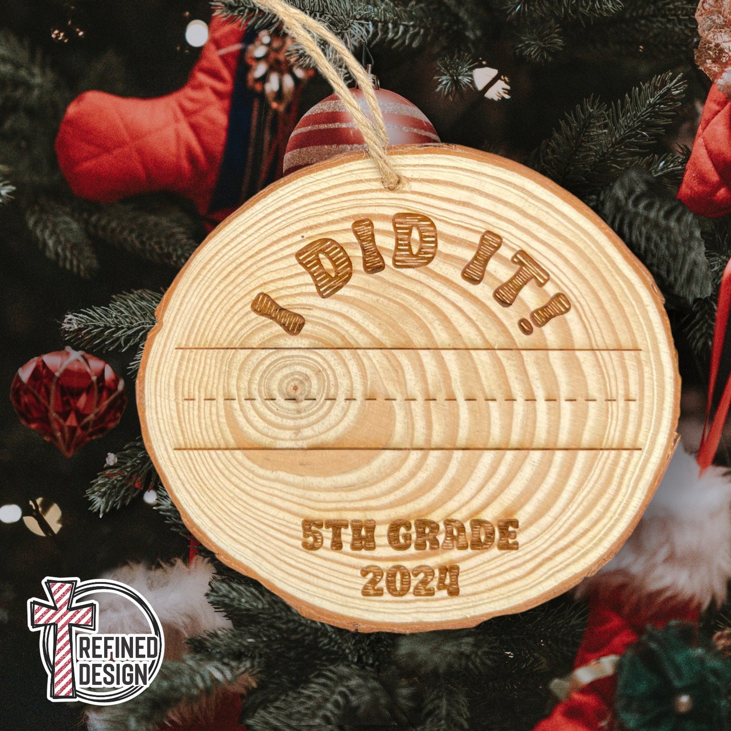 Personalized Handwriting Milestone Wood Slice Ornament