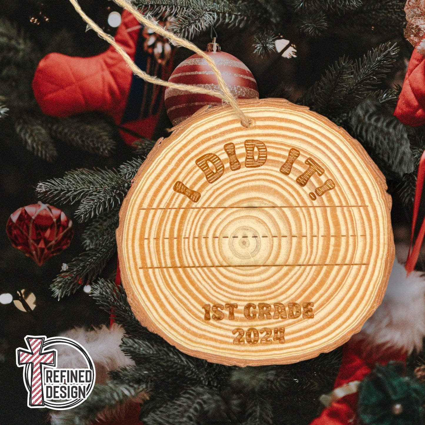 Personalized Handwriting Milestone Wood Slice Ornament