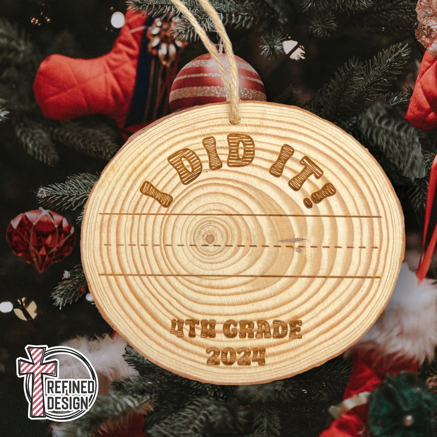 Personalized Handwriting Milestone Wood Slice Ornament
