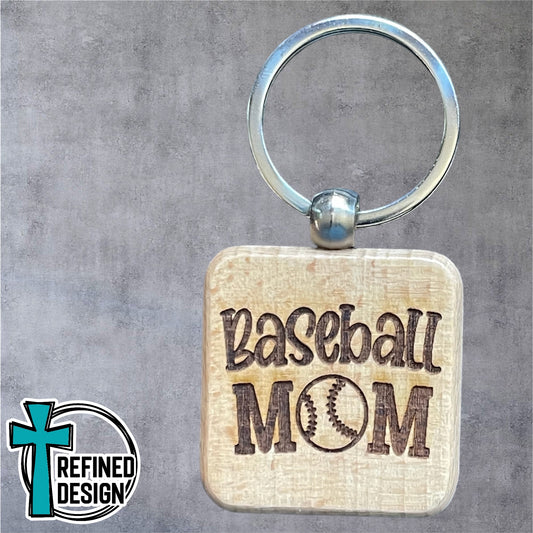 “Baseball Mom” Keychain