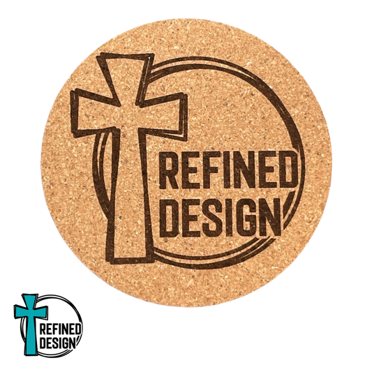 "Personalized Company Logo with QR Code on Back" Cork Coaster