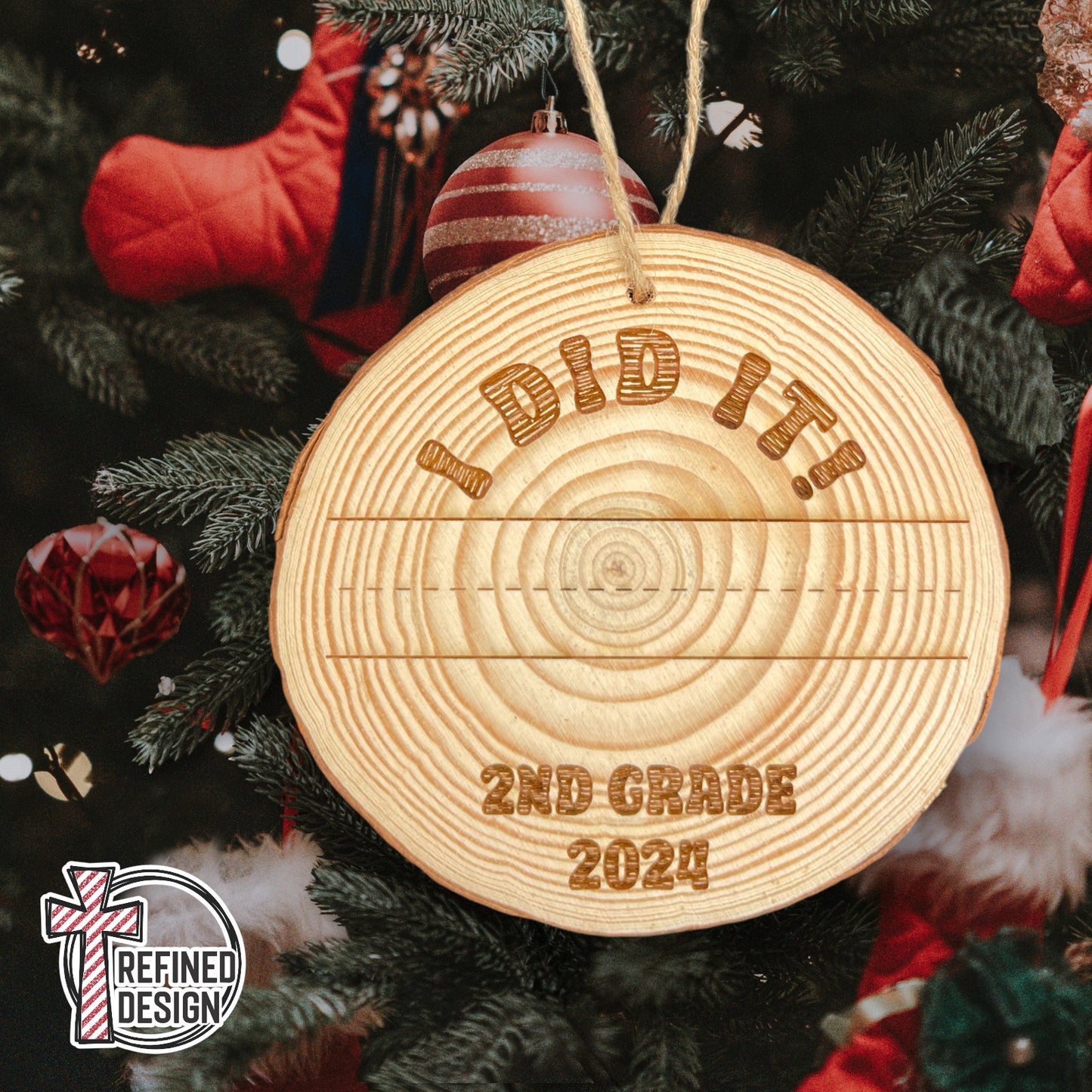 Personalized Handwriting Milestone Wood Slice Ornament
