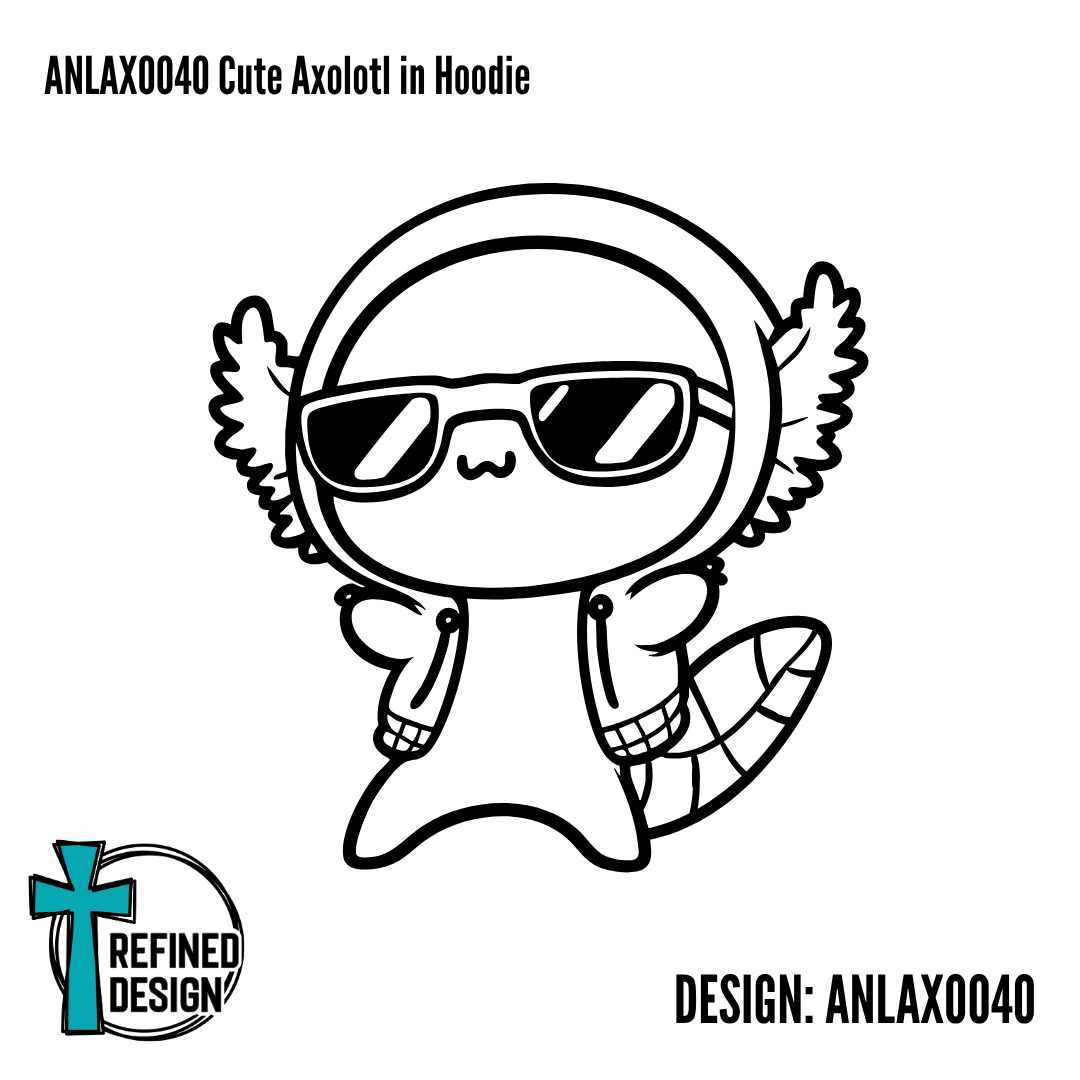 ANLAXO040 Cute Axolotl in Hoodie