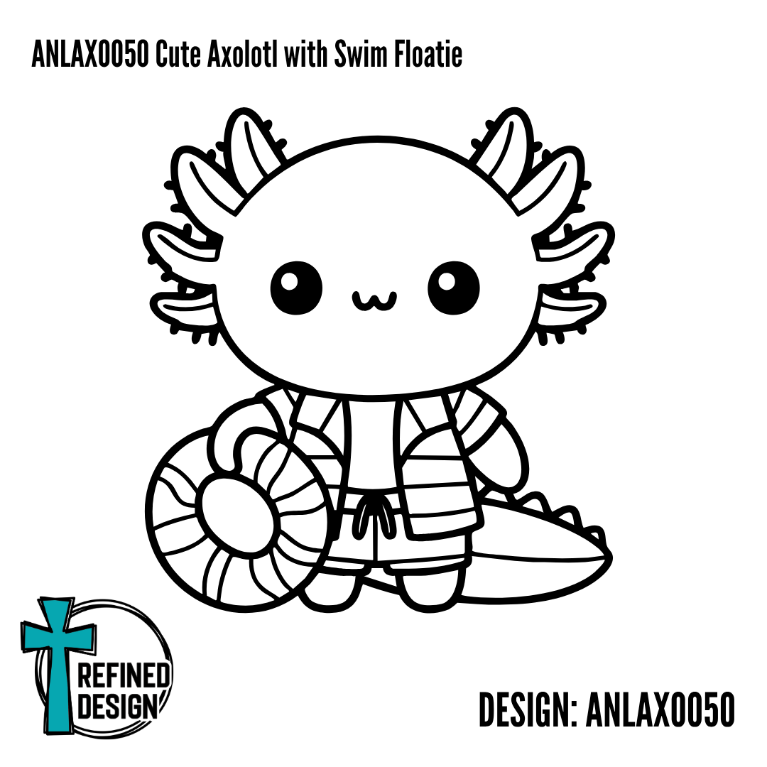 ANLAXO050 Cute Axolotl with Swim Floatie