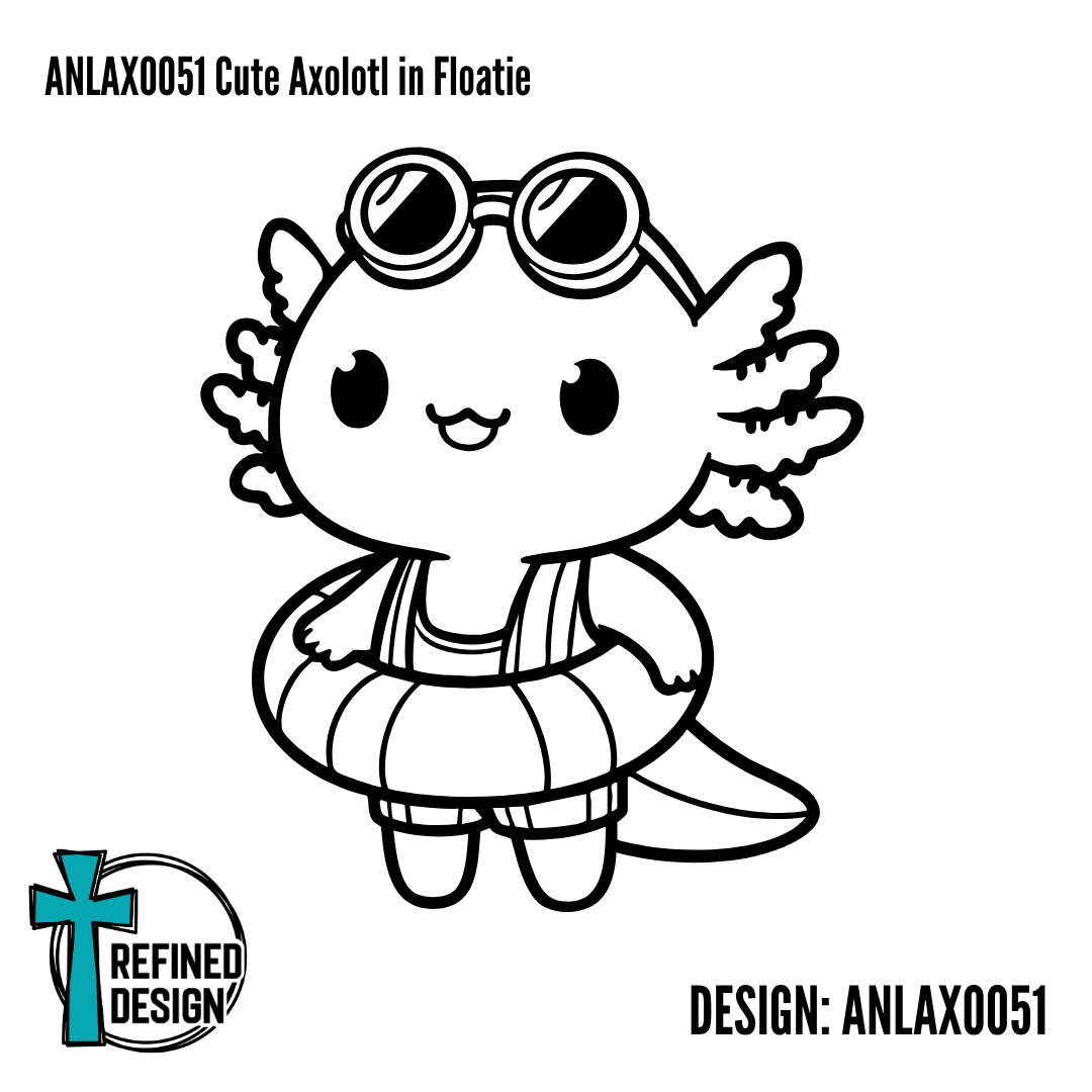 ANLAXO051 Cute Axolotl in Floatie