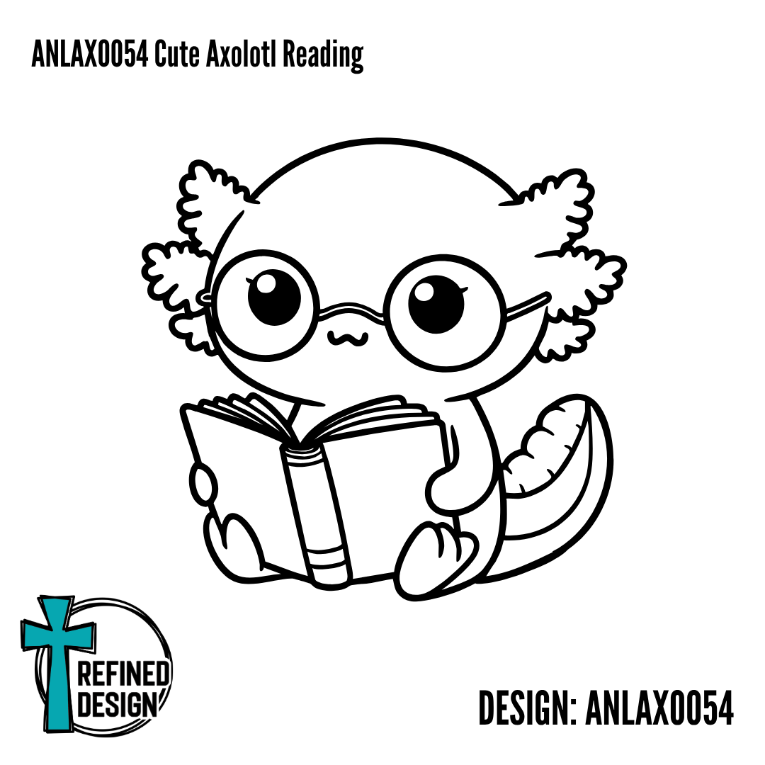 ANLAXO054 Cute Axolotl Reading