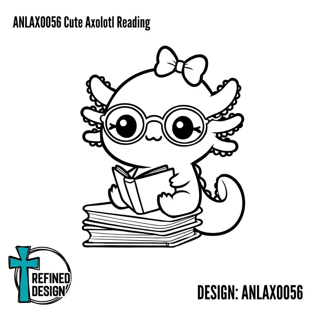 ANLAXO056 Cute Axolotl Reading