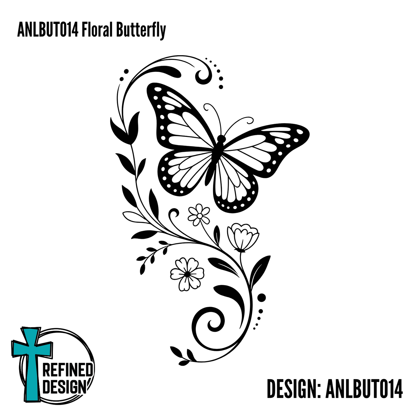 ANLBUT014 Floral Butterfly