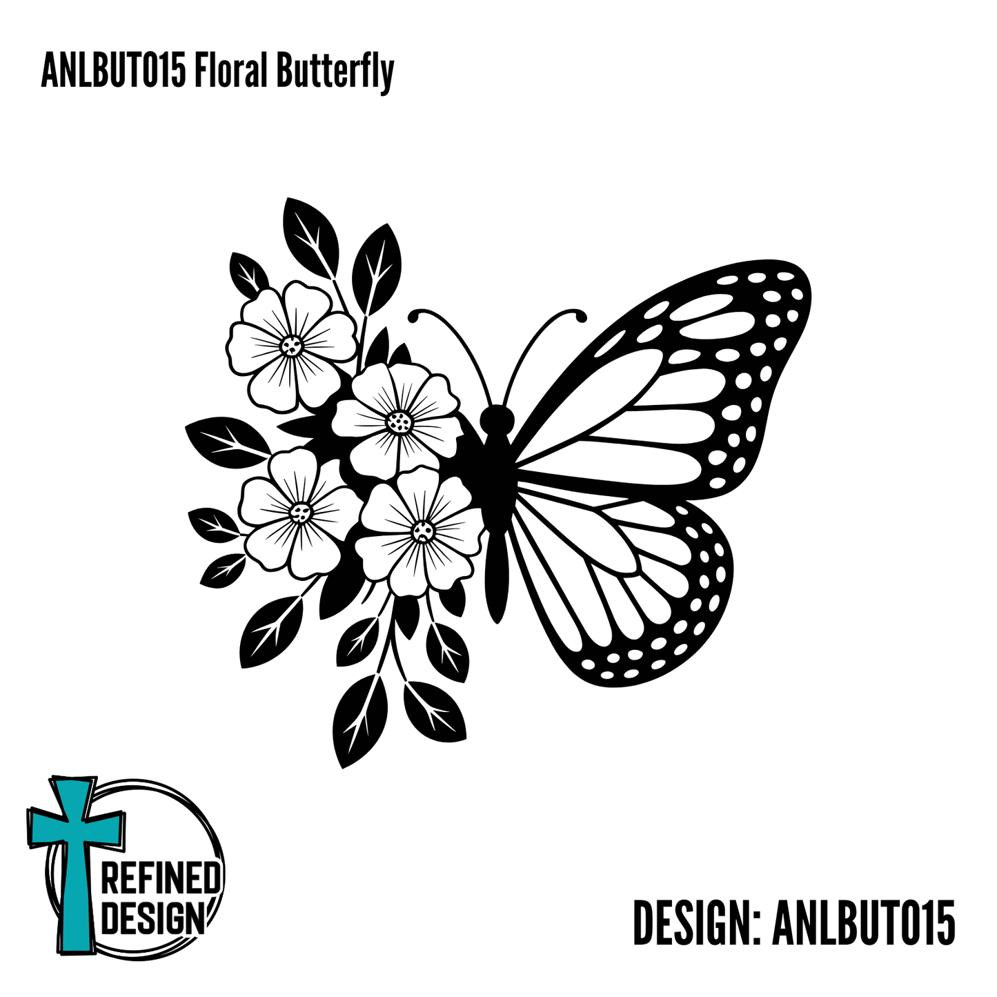 ANLBUT015 Floral Butterfly