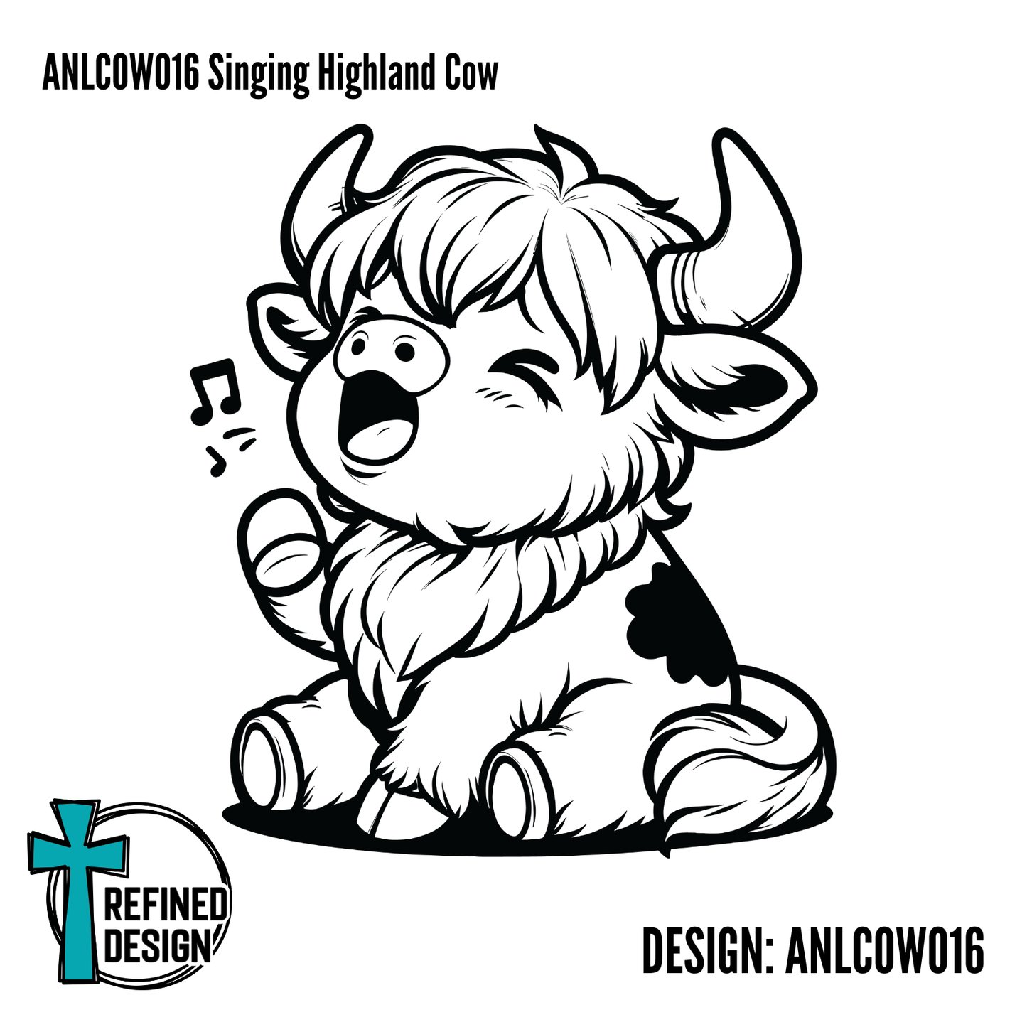 ANLCOW016 Singing Highland Cow