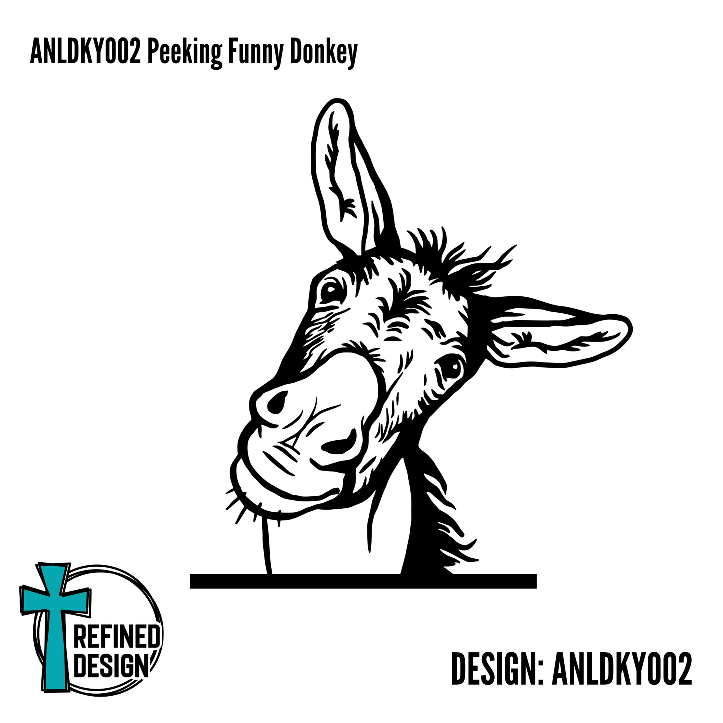 ANLDKY002 Peeking Funny Donkey