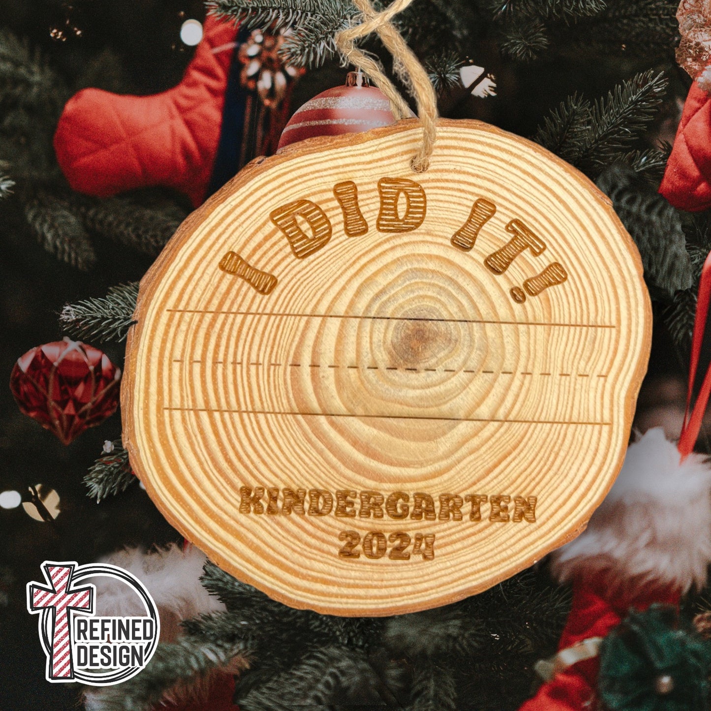 Personalized Handwriting Milestone Wood Slice Ornament