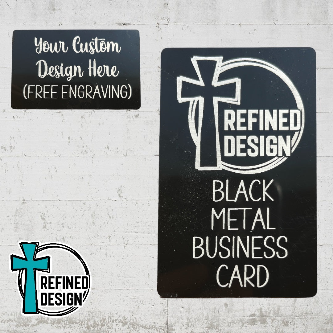 Personalized Black Metal Business Card