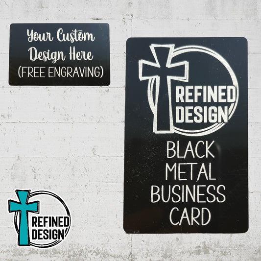 Personalized Black Metal Business Card