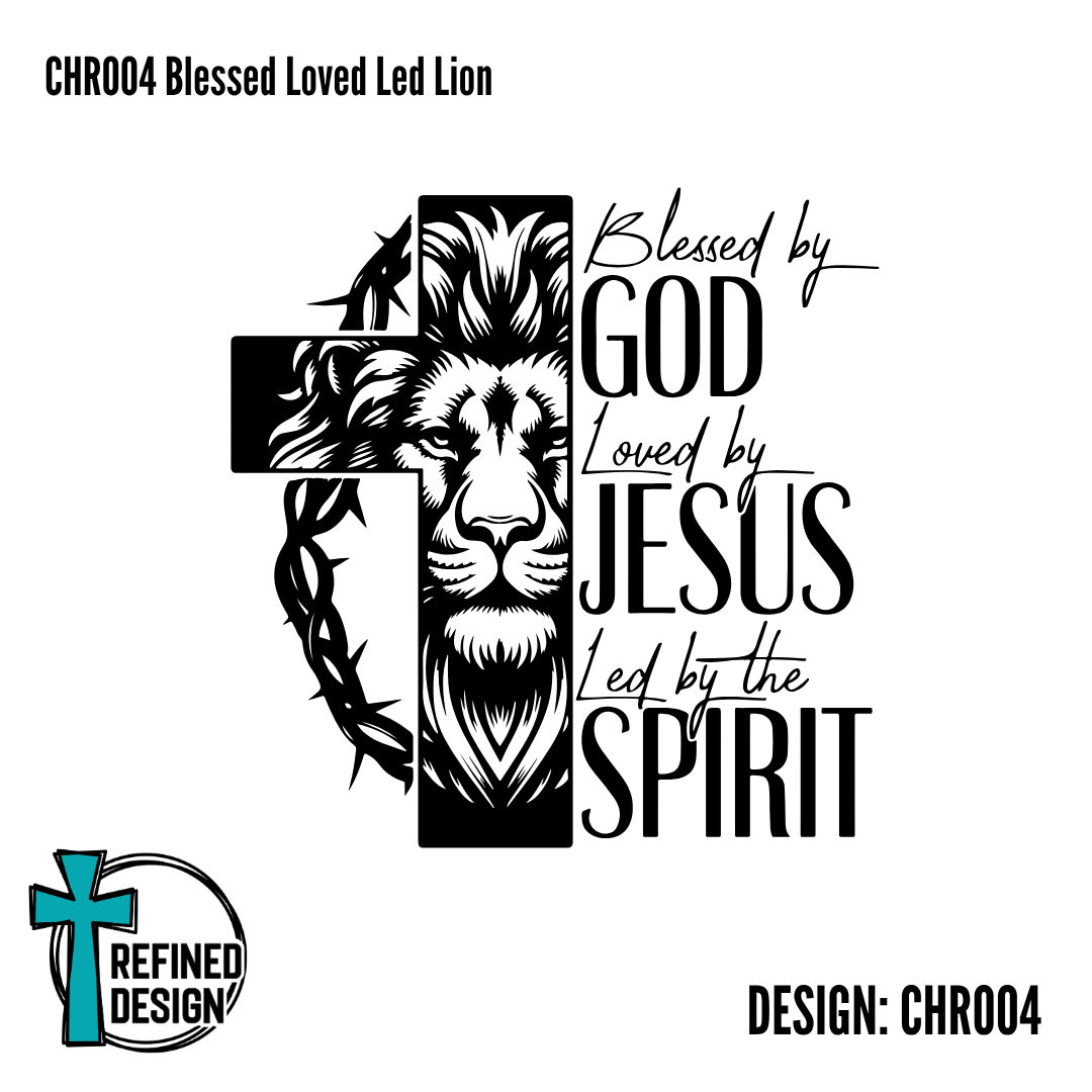 CHR004 Blessed Loved Led Lion