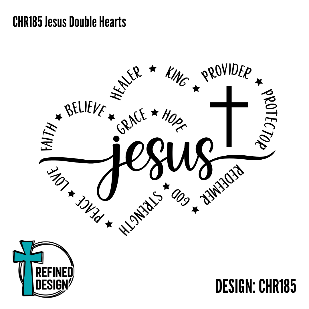 CHR185 Jesus Double Hearts